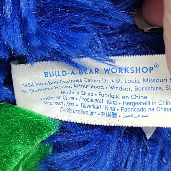 Build A Bear16" Blue Monster Plush Toy Furry Stuffed Animal Green Feet - Picture 5 of 5
